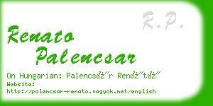 renato palencsar business card